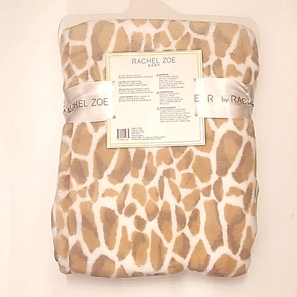 Rachel Zoe Baby Blanket Reversible Giraffe Animal Print RZ Baby Nursery Gift - Picture 9 of 17